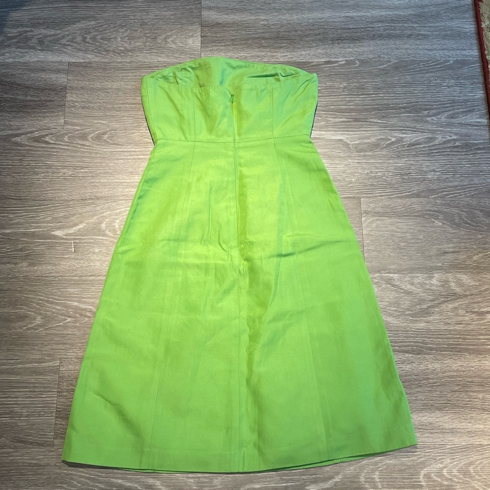 Elegant green strapless dress - Picture 4 of 10